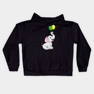 Elephant with Balloons Kids Hoodie